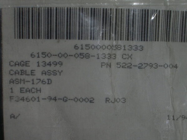 CABLE ASSY P/N 522-2793-004