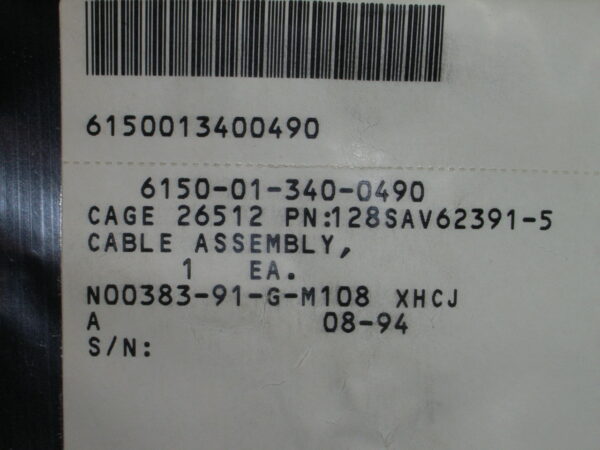 CABLE ASSY P/N 128SAV62391-5