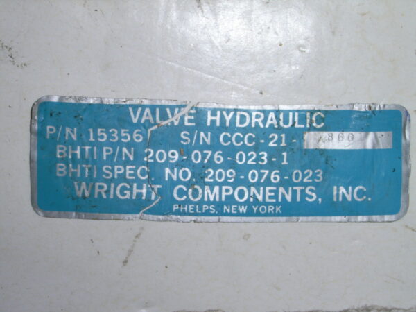 VALVE P/N 209-076-023-1