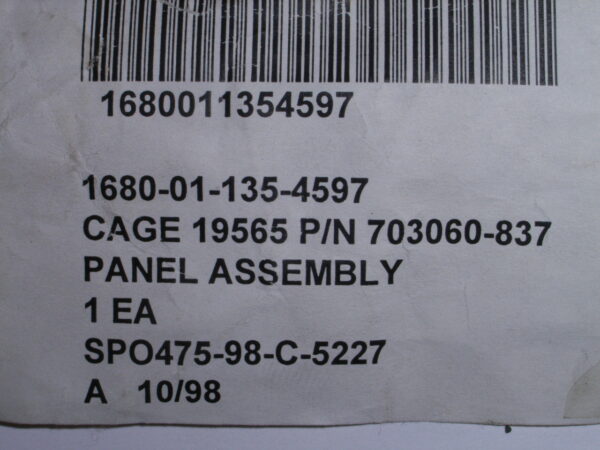 PANEL ASSEMBLY P/N 16E1132-837 - Image 6