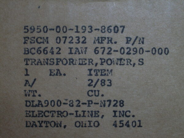 TRANSFORMER P/N A6532