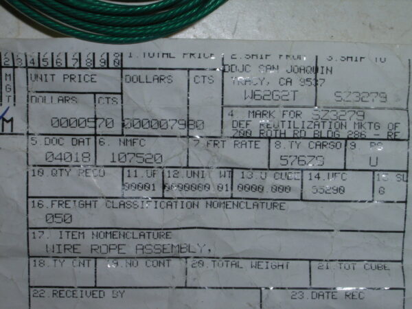 WIRE ROPE P/N CL100-3-150 - Image 3