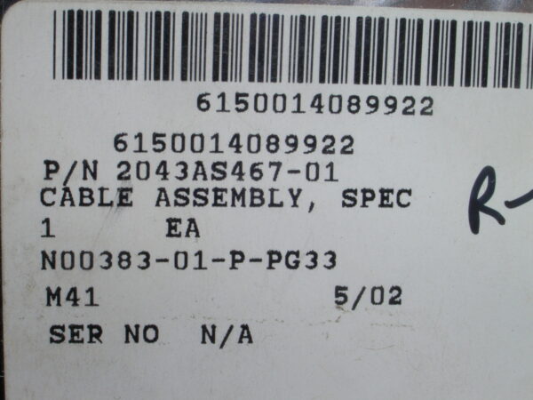 CABLE ASSY P/N 2043AS467-01 - Image 5