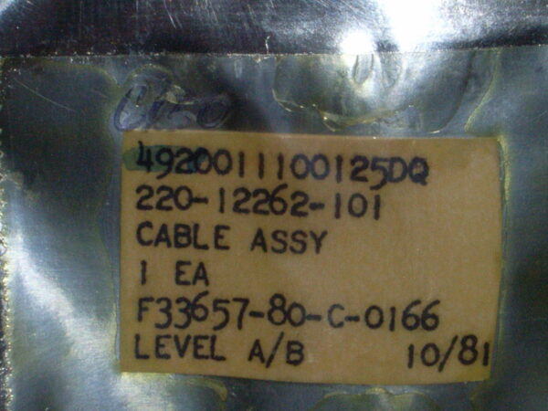 CABLE ASSY P/N 220-12262-101