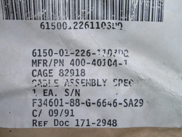 CABLE ASSY P/N 400-40038-1