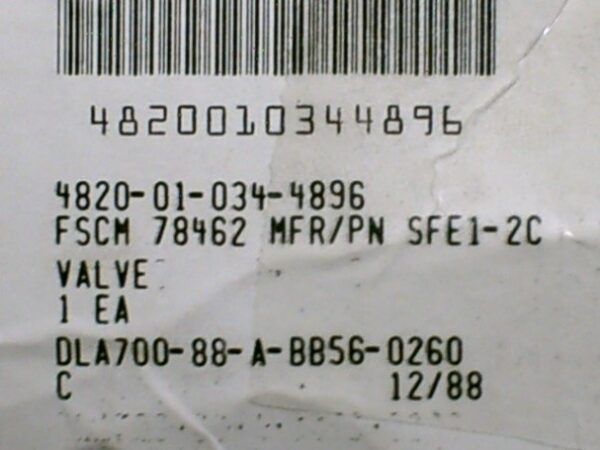 VALVE  P/N SFE1-2C - Image 3