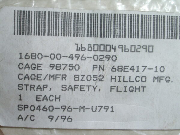 STRAP SAFETY  P/N 68E417-10 - Image 4