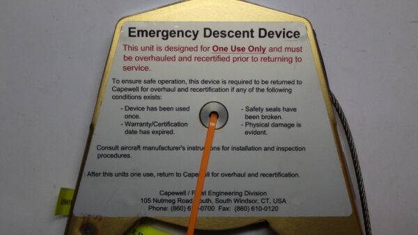 DESCENT DEVICE EMERGENCY P/N 379103C-19 - Image 2