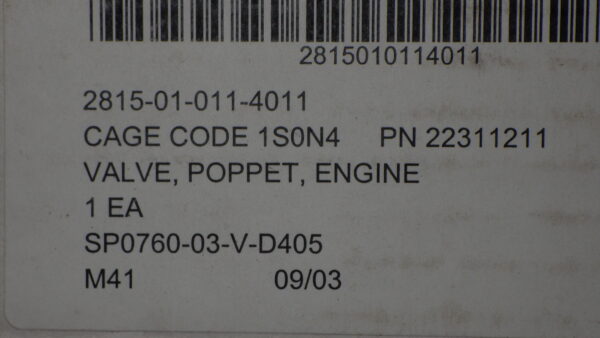 VALVE P/N  22311211 - Image 5