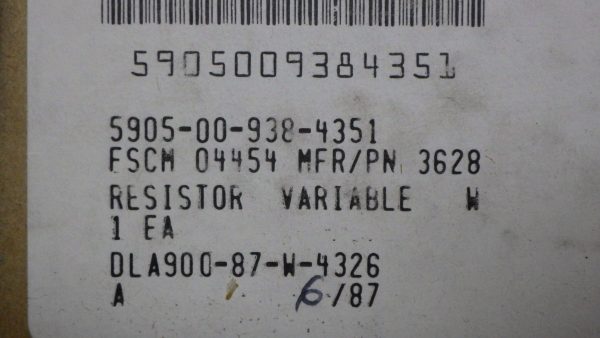 RESISTOR VARIABLE P/N 3628 - Image 4