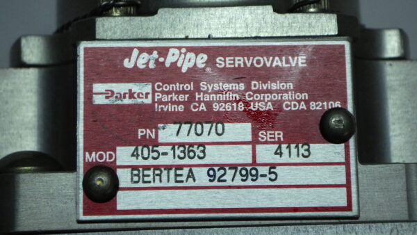 SERVO VALVE P/N 77070 - Image 5