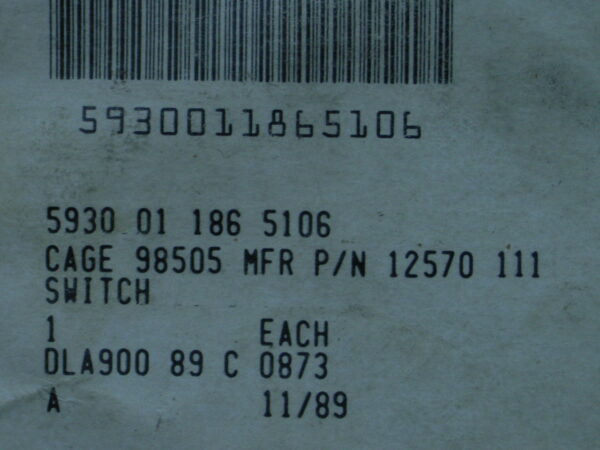 SWITCH PRESSURE P/N 12570-111 - Image 5