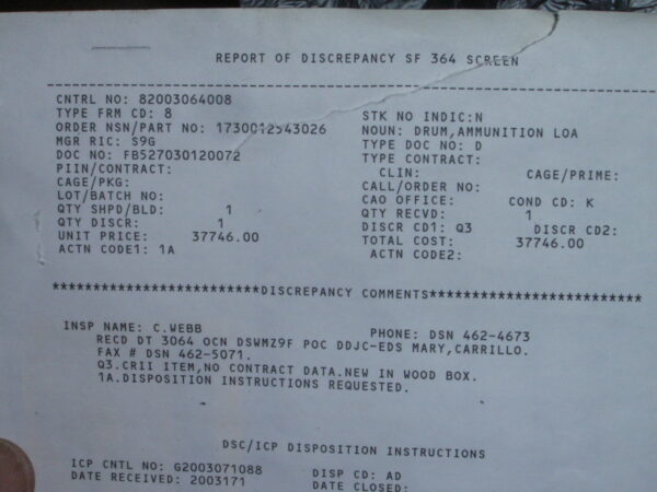 DRUM, AMMUNITION LOAD P/N 209F572-80 - Image 6