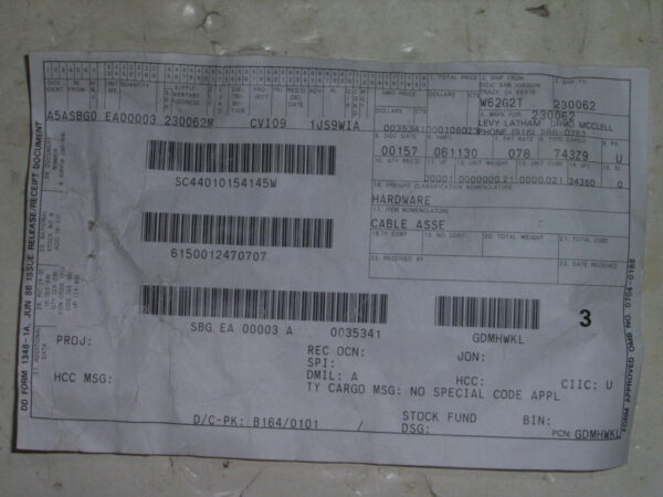 CABLE ASSY  P/N G-1604240-19 - Image 4