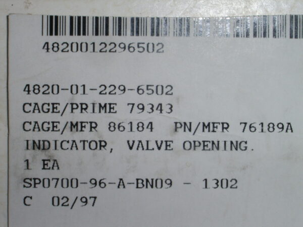 INDICATOR VALVE PN 76189A - Image 5