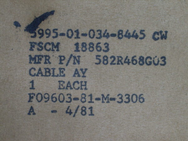 CABLE ASSEMBLY  PN 582R468G03 - Image 5