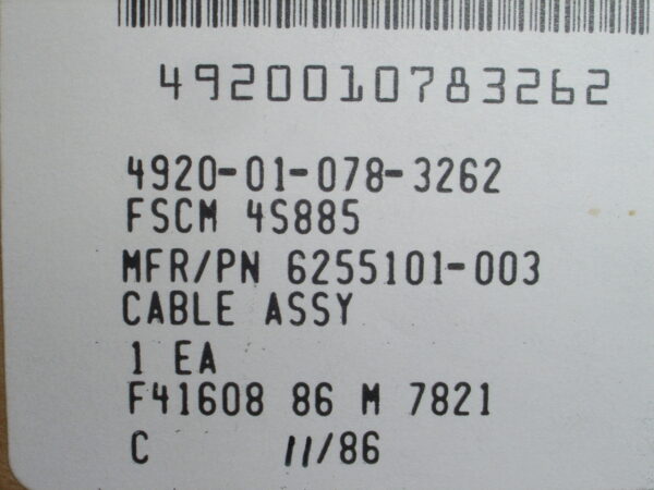 CABLE ASSEMBLY PN 6255101-003 - Image 4