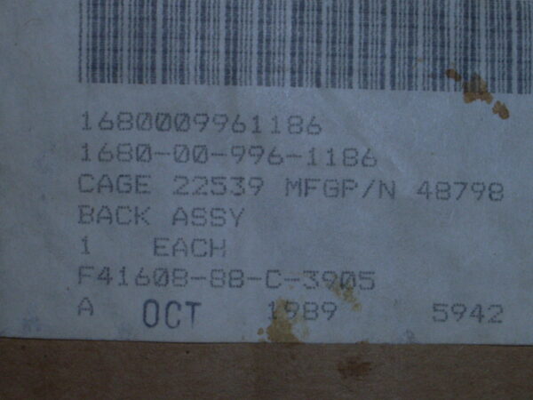 BACK ASSY  P/N 48798 - Image 7