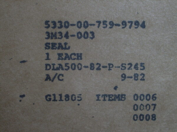 GASKET SEAL PN 3M34-003 - Image 3