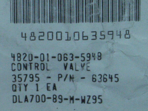 CONTROL VALVE PN 25460N