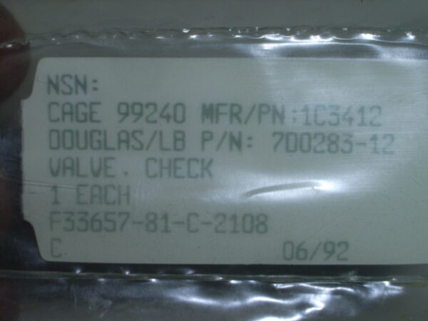 CHECK VALVE P/N 1C3412 - Image 6