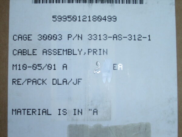 CABLE ASSEMBLY  PN 3313-AS-312-1 - Image 5