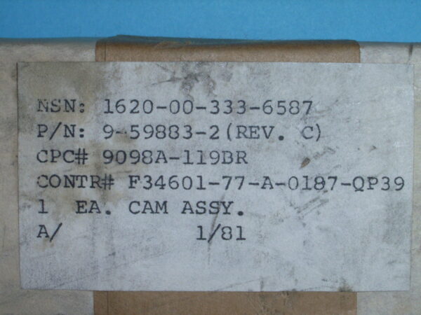 CAM ASSEMBLY PN 9-59883-2 - Image 4