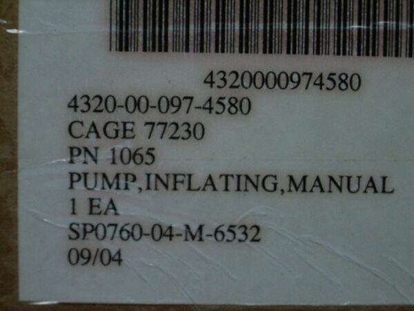 PUMP INFLATING MANUAL P/N 1065 - Image 13