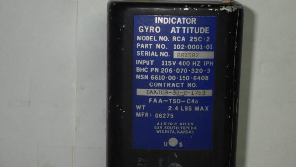 INDICATOR,ATTITUDE P/N 102-0001-01 - Image 3