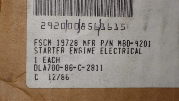 ENGINE STARTER P/N MBD-4201 - Image 7